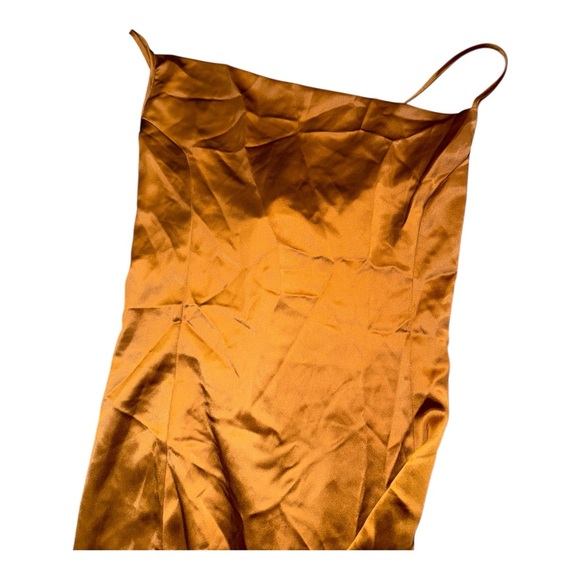 Elegant Brown Satin Dress - Picture 4 of 6